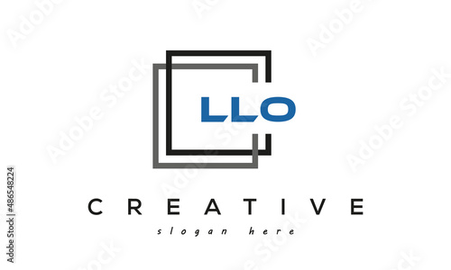 creative Three letters LLO square logo design photo