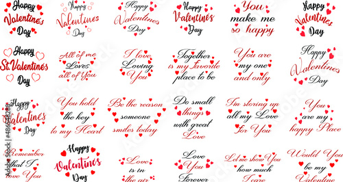 set of valentines day greeting card illustration templates 