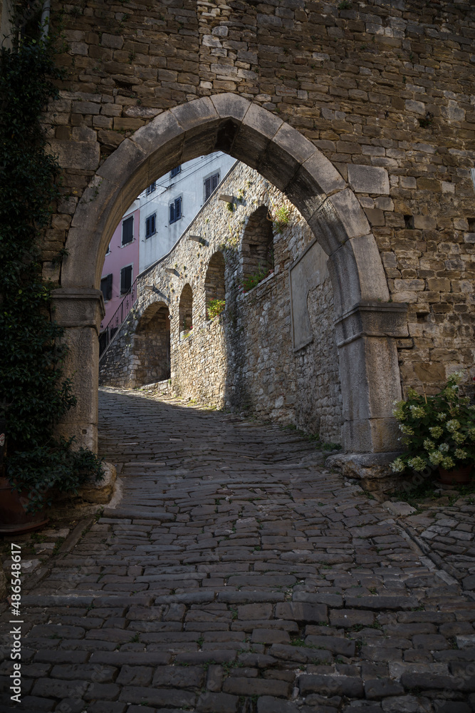 Arch stone, European old town, medieval
