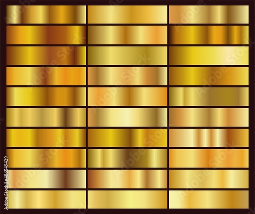 vector set of 30 unique gold gradient backgrounds