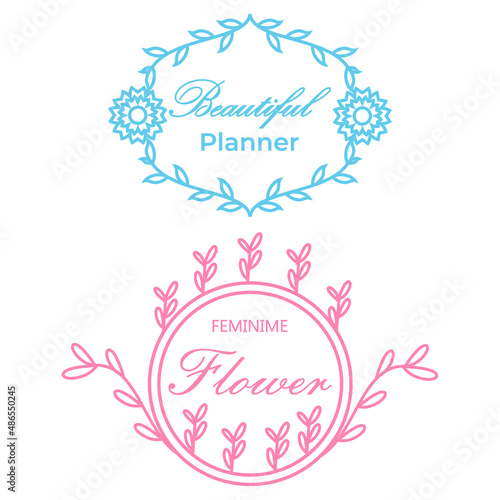 Set of beautiful floral elegant vector graphics.
