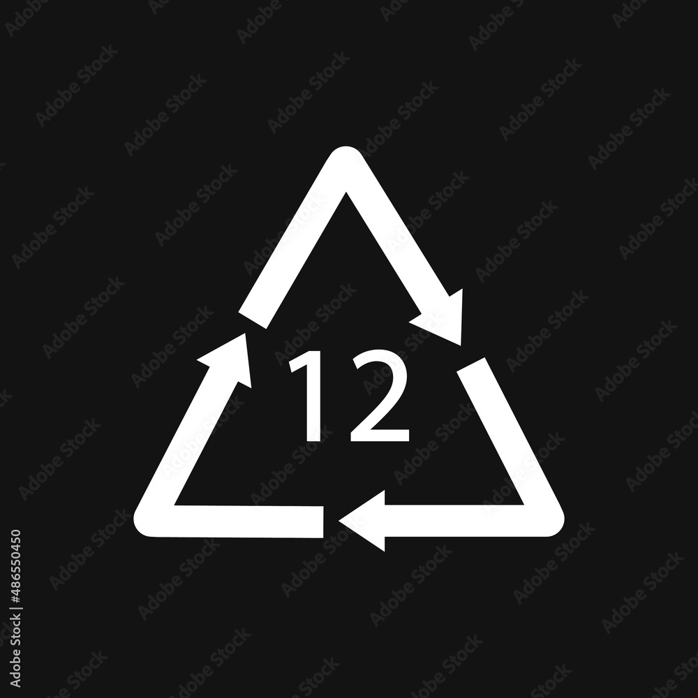 Battery recycling symbol 12 Li. Vector illustration Battery recycling symbol 12 Li. Vector illustration