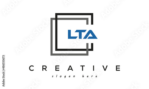 creative Three letters LTA square logo design photo