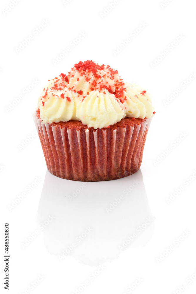 Red Velvet Cupcake roter Muffin mit vanille topping Red Velvet Cupcake roter Muffin mit vanille topping