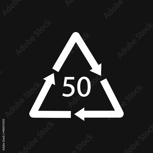Bio material recycling code 50 FOR. Vector Illustration