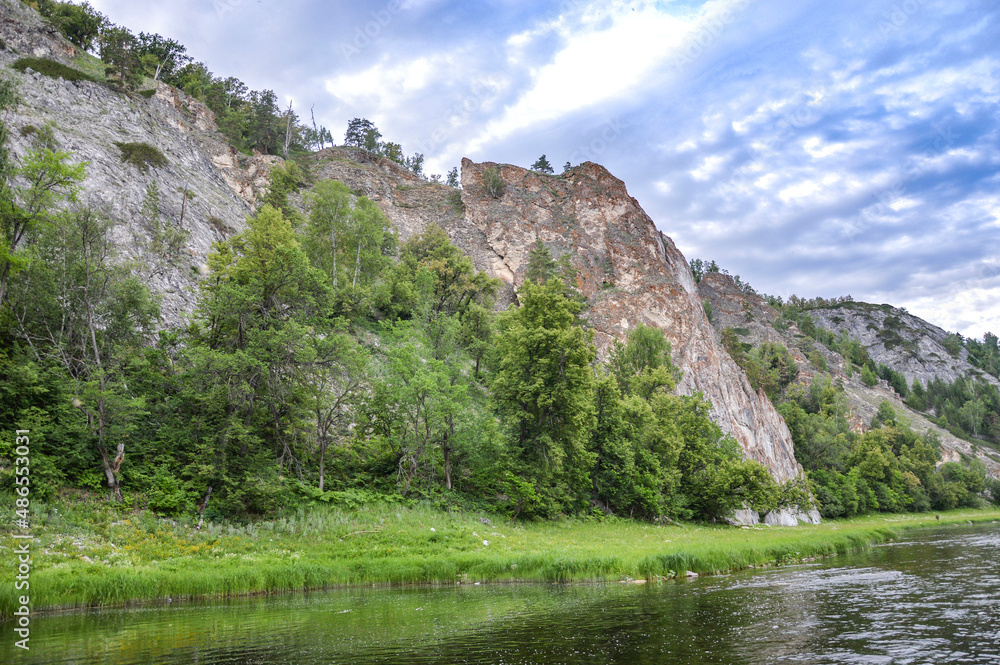 Wallpaper, summer, June, nature, landscape, river, water, glare, reflections, mountains, rocks, forest, fir trees, fir trees, green grass, height, distance, space, sky, clouds, day, rafting, climbing Wallpaper, summer, June, nature, landscape, river, water, glare, reflections, mountains, rocks, forest, fir trees, fir trees, green grass, height, distance, space, sky, clouds, day, rafting, climbing