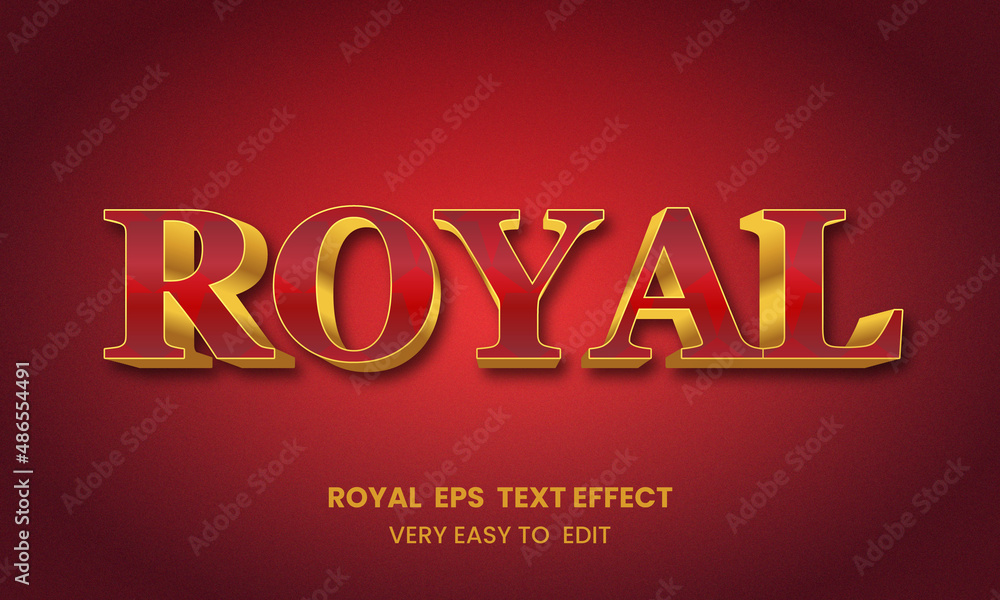 Royal Modern 3d editable text effect template style Premium Vector