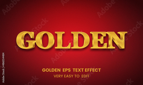 Golden Modern 3d editable text effect template style Premium Vector