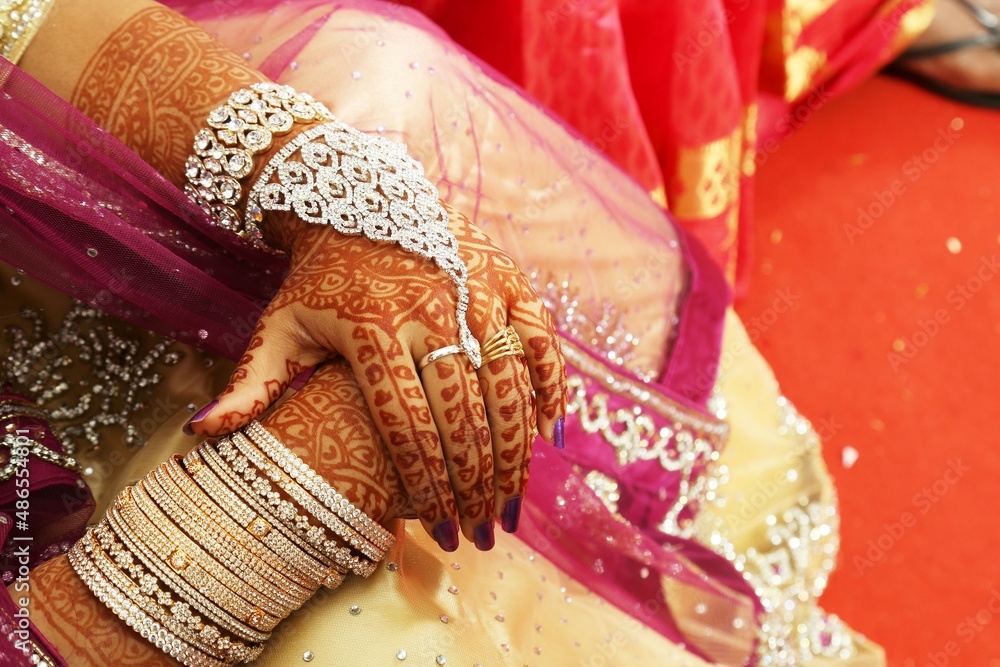 Fototapeta premium A bride's hands during a Nikkah