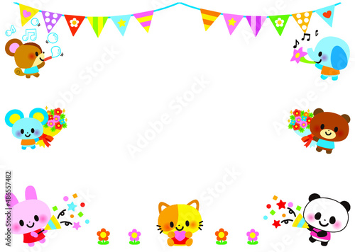 フレーム,誕生日,バレンタイン,動物,幼稚園,子供,保育園,誕生会,保育,クリスマス,春,入園式,お祝い,どうぶつ,おめでとう,かわいい,園児,小学校,小学生,幼児,ねこ,ウサギ,ネコ,ハート,ハッピーバースデー,ねずみ,楽しい,音楽,ぞう,パーティー,音符,学校,4月,3月,卒園,３月,４月,入園,卒園式,キャラクター,りす,パンダ,うさぎ,くま,花,クマ,メッセージ,ネズミ,クラッカー,花束