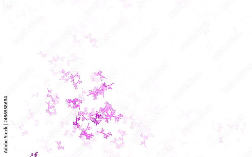 Light Purple, Pink vector doodle pattern with branches. Light Purple, Pink vector doodle pattern with branches.
