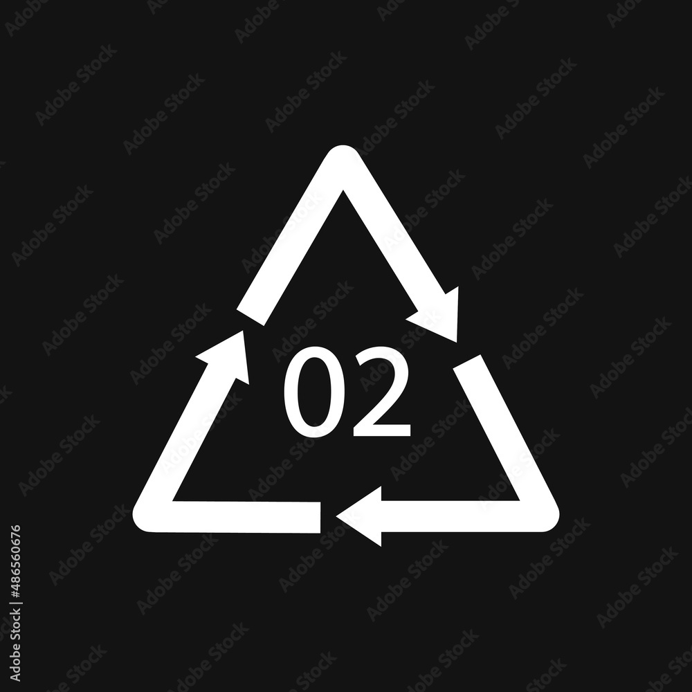 High-density Polyethylene 02 PE-HD Icon Symbol High-density Polyethylene 02 PE-HD Icon Symbol