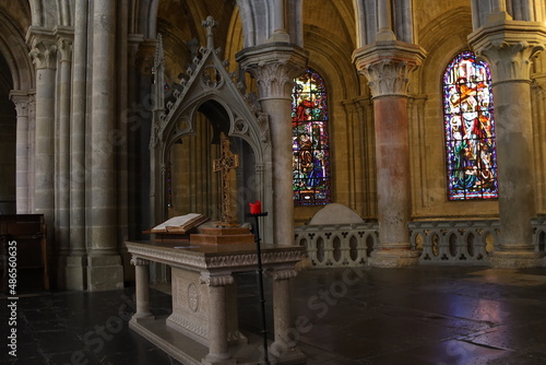 La cathédrale protestante Notre Dame de Lausanne, construite au 13eme siècle, intérieur de la cathédrale, ville de Lausanne, canton de Vaud, Suisse