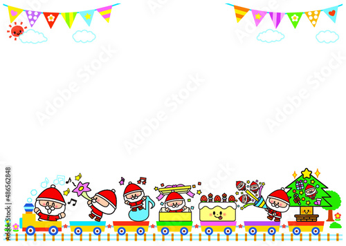 クリスマス,フレーム,サンタ,イラスト,サンタクロース,１２月,プレゼント,ケーキ,パーティー,クラッカー,メリークリスマス,子供,クリスマスイブ,サンタさん,クリスマスプレゼント,袋,ハート,星,キラキラ,保育士,幼稚園,保育園,保母さん,学校,小学校,小学生,元気,かわいい,笑顔,冬,ジングルベル,１２月２４日,12月,聖夜,保育,園児,幼児,こども園,保育所,音楽,壁面飾り,壁面イラスト,幼