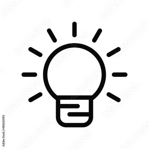 The light bulb icon vector, full of ideas and creative thinking, analytical thinking for processing. Outline symbol illustration.
