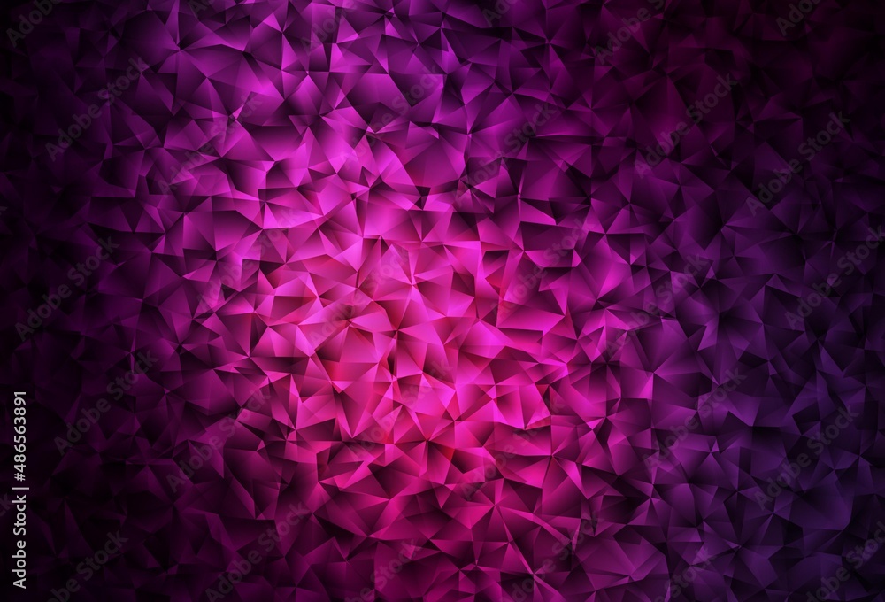 Fototapeta premium Dark Pink vector gradient triangles texture.