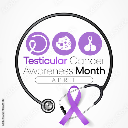 Testicular cancer awareness month is observed every year in April, is a disease that occurs when cancerous (malignant) cells develop in the tissues of a testicle. Vector illustration