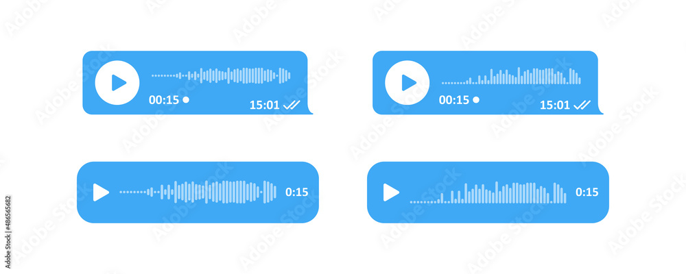 Voice message icon. Chat audio bubble illustration in vector flat Voice message icon. Chat audio bubble illustration in vector flat