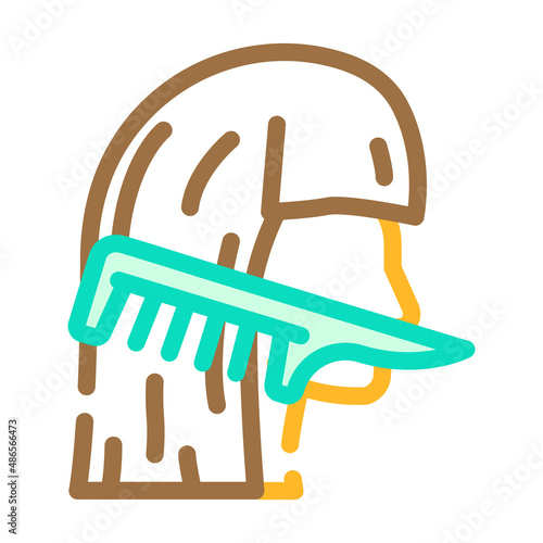 hair comb-out color icon vector. hair comb-out sign. isolated symbol illustration