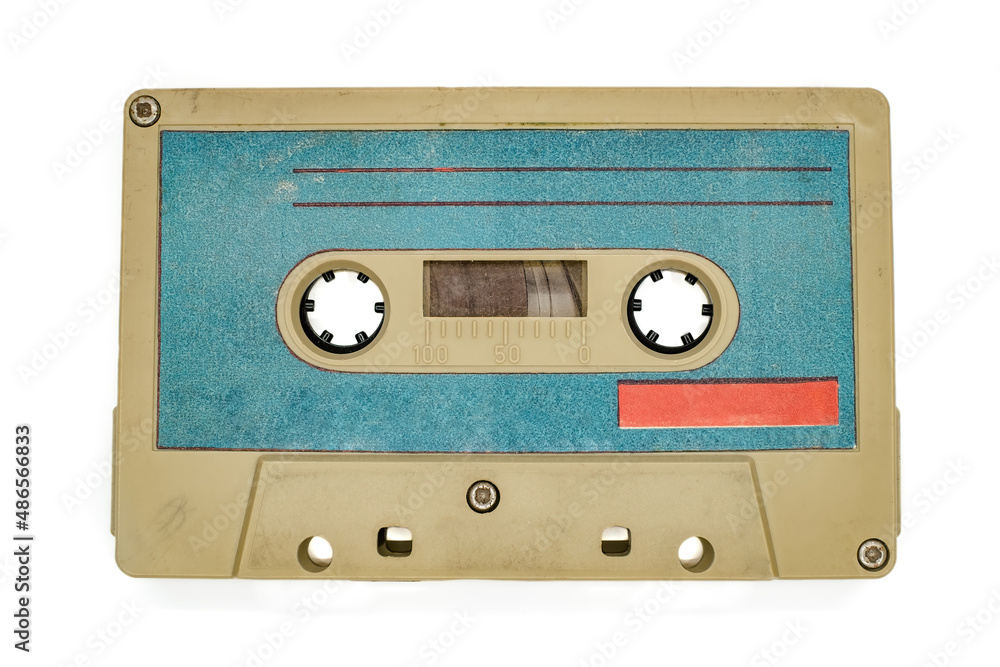 Obraz premium old audio cassette tape isolated on white