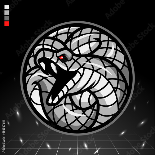 Black mamba snake mascot. esport logo design
