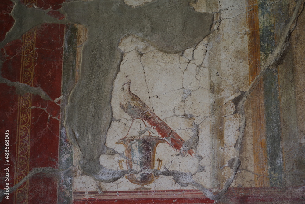 Naklejka premium Fresques de la villa de Popée