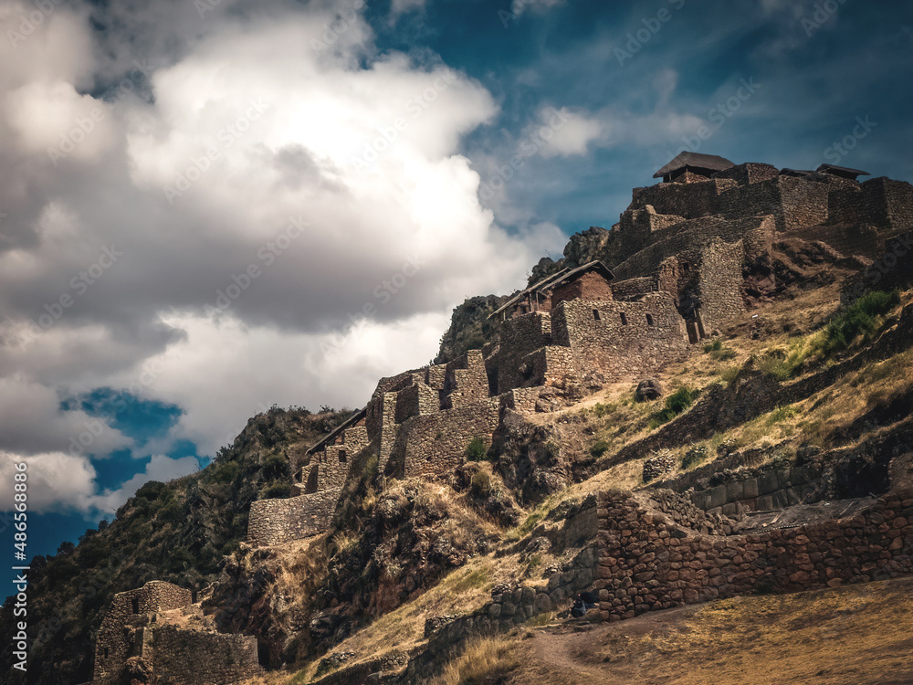 Ruins of the Temple at Pisac in the Sacred Valley. Peru.