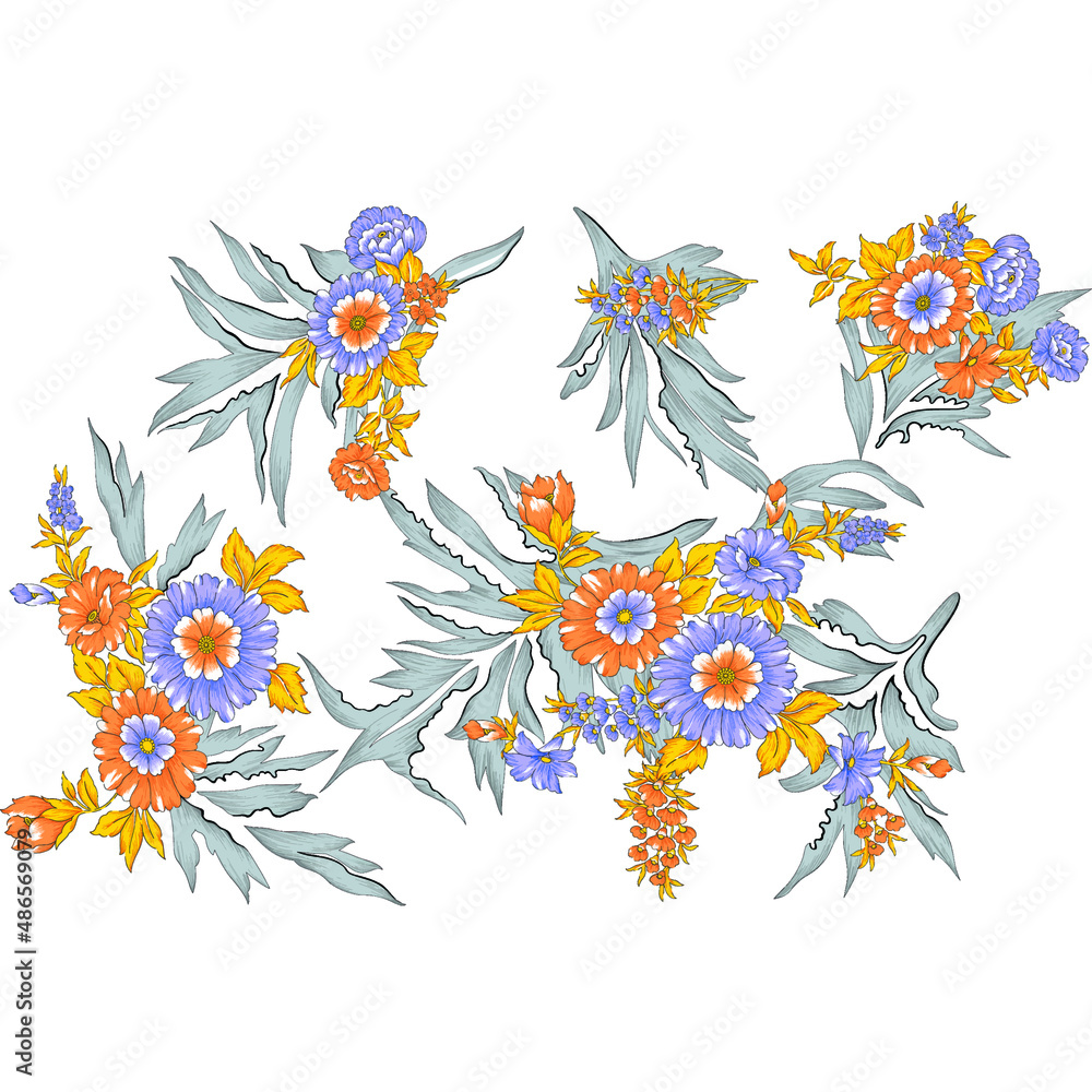 Obraz premium digital textile design yellow flower