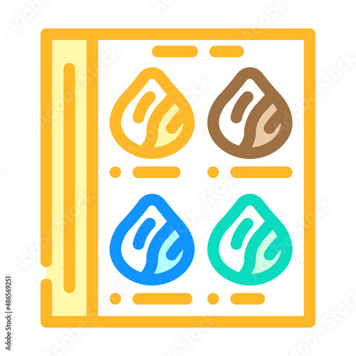 catalog of hair dyes color icon vector. catalog of hair dyes sign. isolated symbol illustration