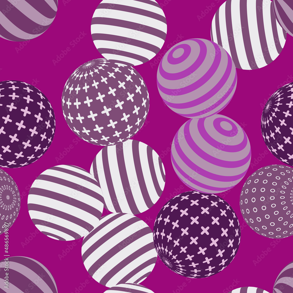 Obraz premium Retro 3d illustration of abstract balls, great design for any purpose. Modern poster for cover design. Vector seamless technology background. Background wall design.
