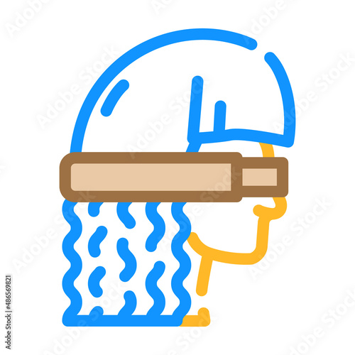hair straightening color icon vector. hair straightening sign. isolated symbol illustration