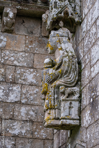 figura de una Virgen amamantando al Niño, Capilla de Santa Ana o de Los Deza, monasterio de San Pedro de Ansemil, término municipal de Silleda, Galicia, Spain photo