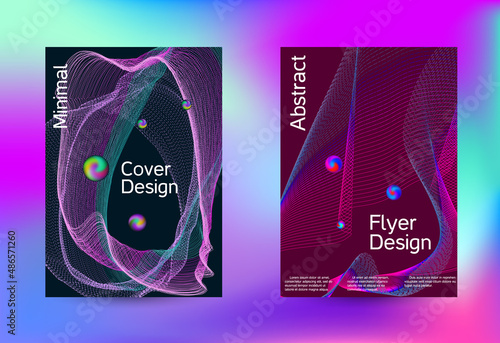 Minimum coverage of a vector. Cover design. Set of modern abstract musical backgrounds. Sound flyer for creating a fashionable cover, banner, poster, booklet...