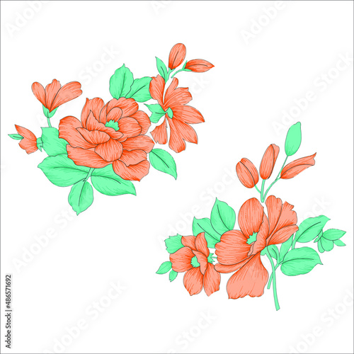 Fototapeta Naklejka Na Ścianę i Meble -  textile flower bunch beautiful color