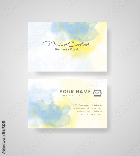 Watercolor business card. vector EPS 10. © REZI