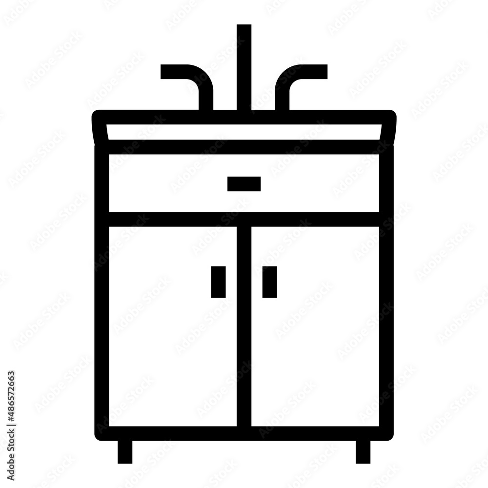 Kitchen Sink Flat Icon Isolated On White Background Kitchen Sink Flat Icon Isolated On White Background