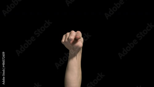 Male Hand Points At You (the screen)