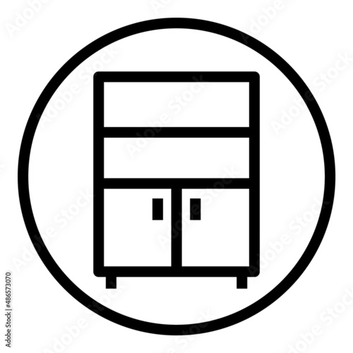 Cabinet Flat Icon Isolated On White Background
