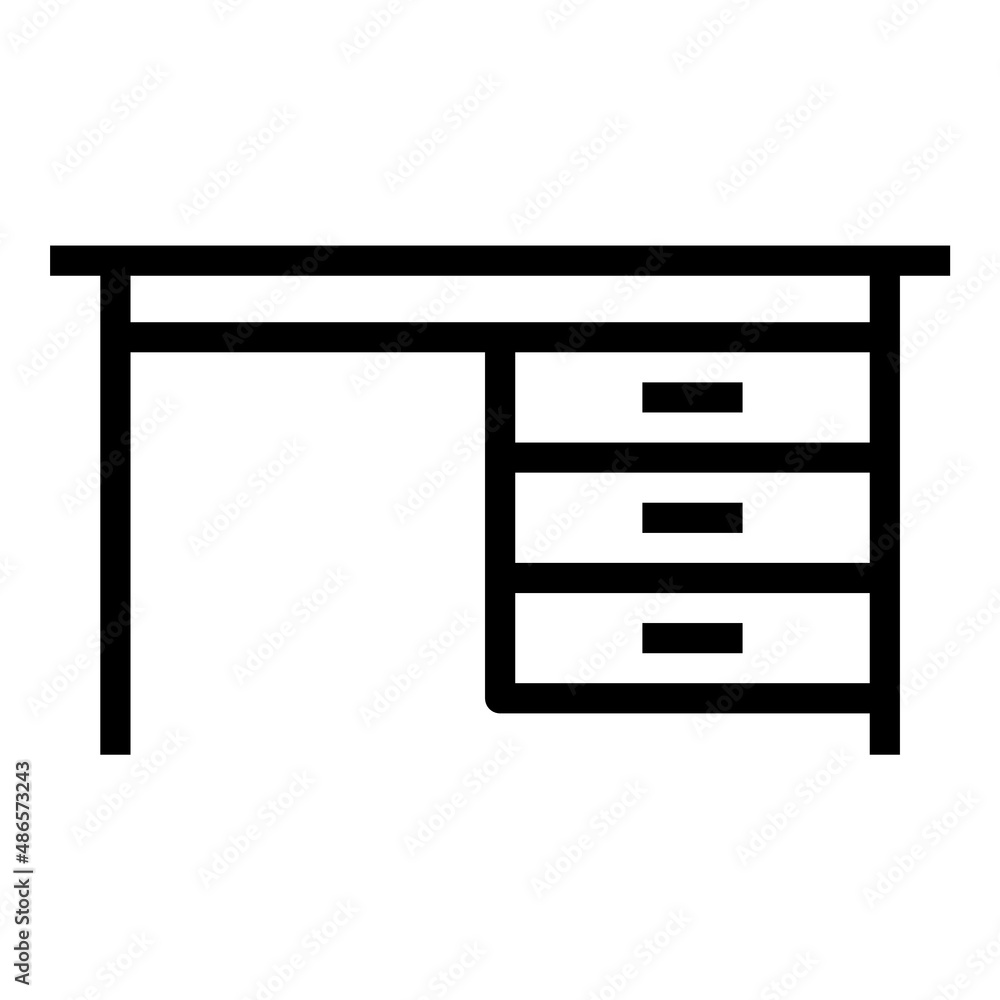 Office Table Flat Icon Isolated On White Background Office Table Flat Icon Isolated On White Background