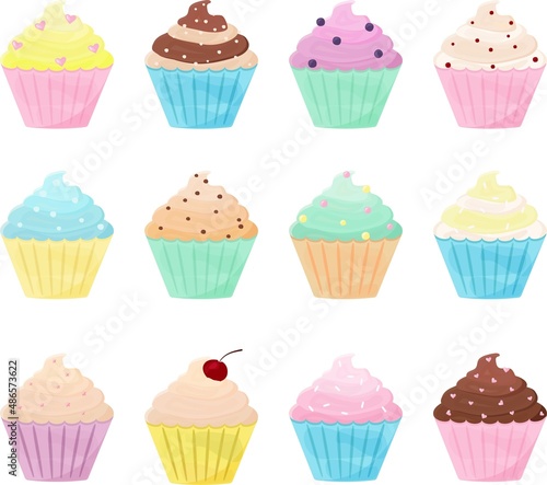 Set of cupcakes