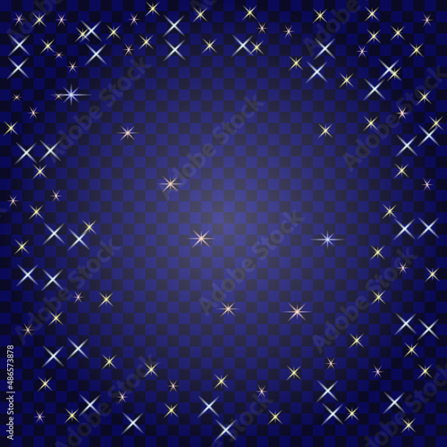  On a dark blue background, seven bright stars of the constellation Ursa Major. 