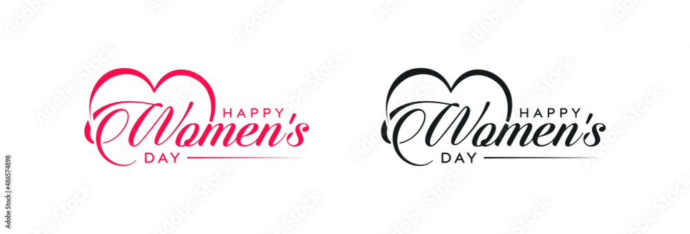 Abstract modern style happy women's day logo, happy women's day, love ...