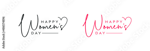 Canvas Print Abstract modern style happy women's day logo, happy women's day, love logo desig