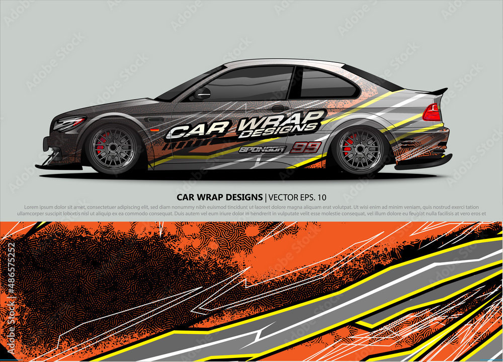 car wrap design. simple lines with abstract background vector car wrap design. simple lines with abstract background vector