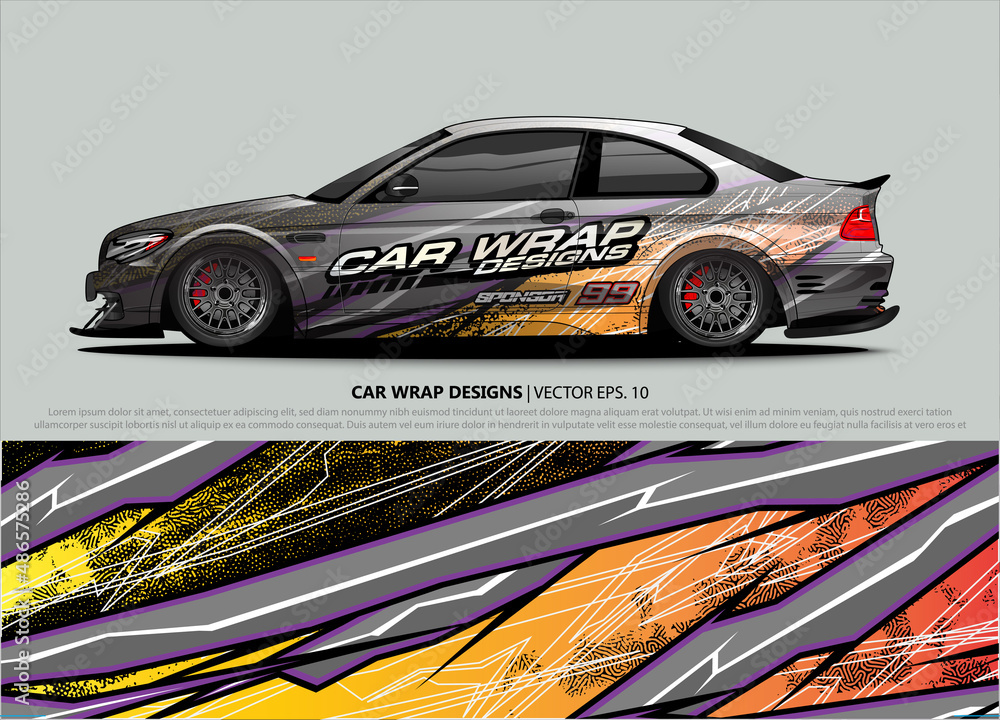 car wrap design. simple lines with abstract background vector car wrap design. simple lines with abstract background vector