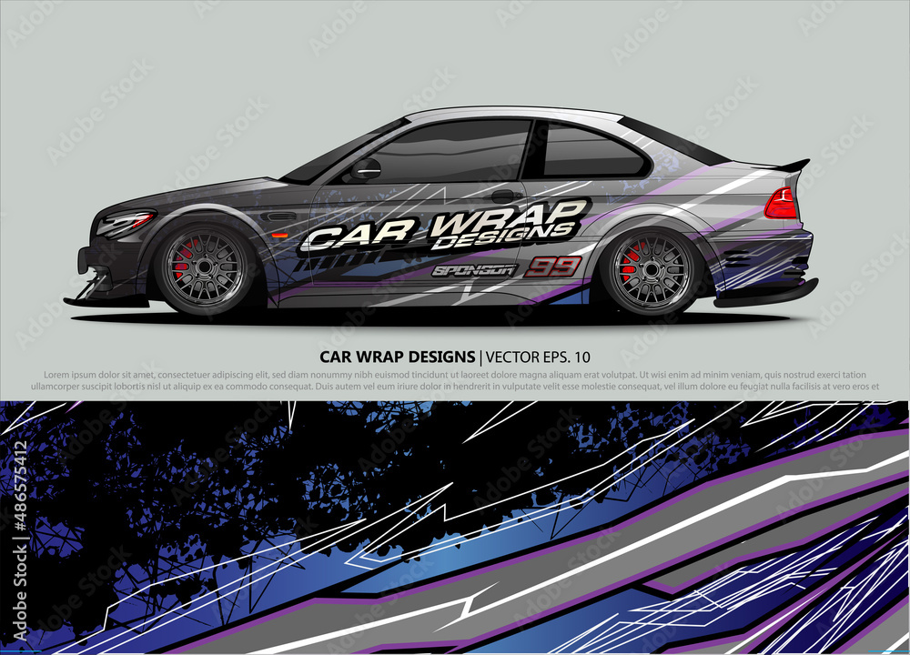 car wrap design. simple lines with abstract background vector car wrap design. simple lines with abstract background vector