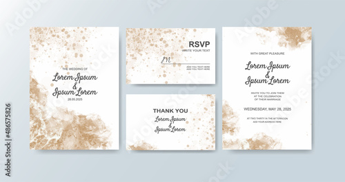 Wedding invitation with abstract watercolor background.