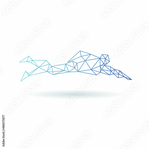 Swimmer abstract isolated on a white background, vector illustration