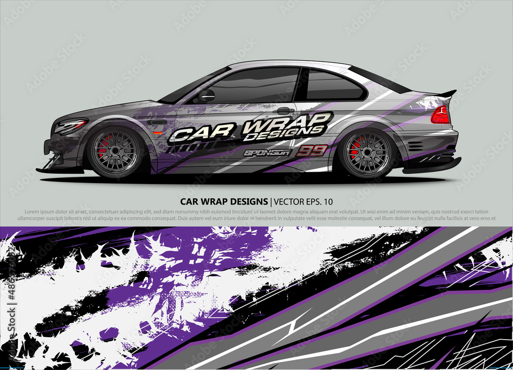 car wrap design. simple lines with abstract background vector car wrap design. simple lines with abstract background vector