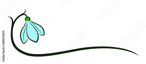 A symbol of a stylized snowdrop flower.